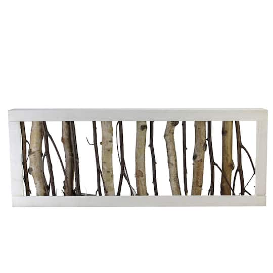 22.75" Mixed Branches in White Wood Frame